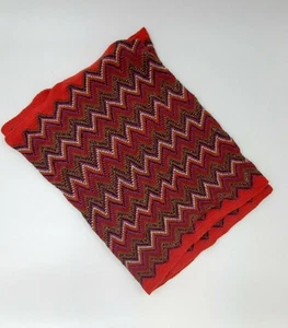 zig zag infinity scarf red purple black gold brown - Picture 1 of 12
