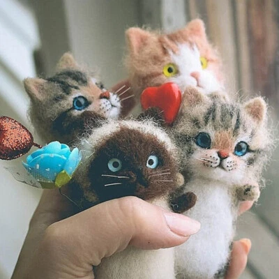 Wool Doll Kit Handmade Material Pack Needle Felting Kit Cute Animal Wool Felting - Image 1 of 4