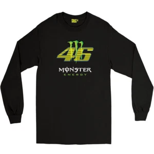 Genuine Valentino Rossi VR46 Racing Monster BIKER Black Long Sleeve Tee T-Shirt - Picture 1 of 3