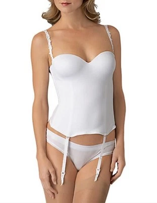 Le Mystere Lencería Seducción Bustier Corsé Nupcial - Ligas - 34D Blanco #4469 Foto 1 de 4