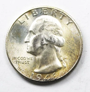 1946 S 25c Washington Silver Quarter Dollar S/S FS-501 Uncirculated - Picture 1 of 4