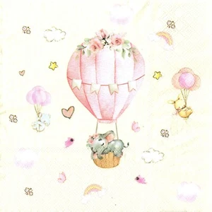 Papierhandtücher Baby Geburt Heißluftballon. Servietten Geburt Heißluftballon - Bild 1 von 1