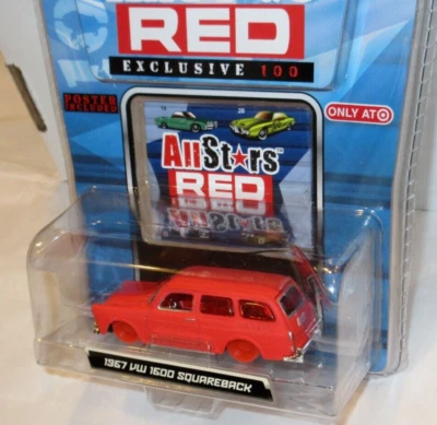 MAISTO ALL STARS TARGET RED EXCLUSIVE 100 CHASE '67 VW 1600 SQUAREBACK w/ POSTER - Image 1 of 4