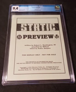STATIC PREVIEW DC MILESTONE COMICS CGC 9.4 1994 EXTREMELY RARE MAGAZINE SIZE - Picture 1 of 4