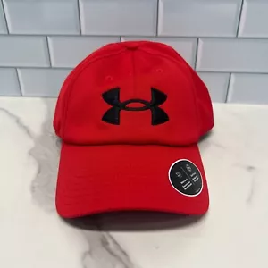 NWT MEN'S UNDER ARMOUR 1361532 601 UA BLITZING ADJUSTABLE RED BASEBALL HAT CAP - Picture 1 of 11