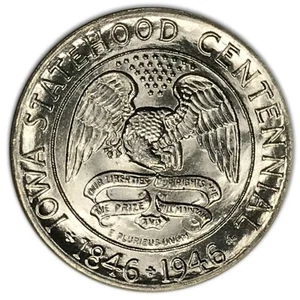 1946 Iowa Centennial Commemorative Half Dollar MS67 NGC Sparkling and Gorgeous! - Picture 1 of 12