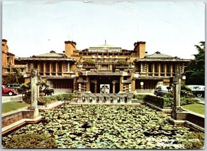 1950's Imperial Hotel Tokyo Japan Lily Pond Front View Posted Postcard - Picture 1 of 2