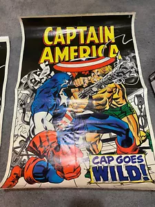 Vintage 1969 Captain America Marvelmania Marvel Cap Goes Wild Original Poster - Picture 1 of 6