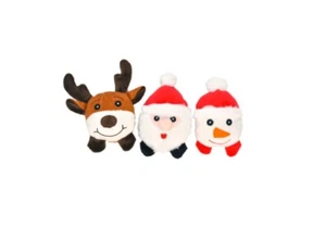 NEW! HOLIDAY FRIENDS TRIO DOG TOY PLUSH CHRISTMAS SET SANTA REINDEER w/SQUEAKERS - Picture 1 of 1