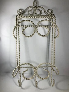 Vintage Wrought Iron Scroll Wall Mount Towel Holder 21 in. - Picture 1 of 10