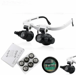 Lupenbrille Kopflupe Juwelier Uhrmacherlupe Brillenlupe LED 7x 10x 15x 25 Mod:H2 - Bild 1 von 12