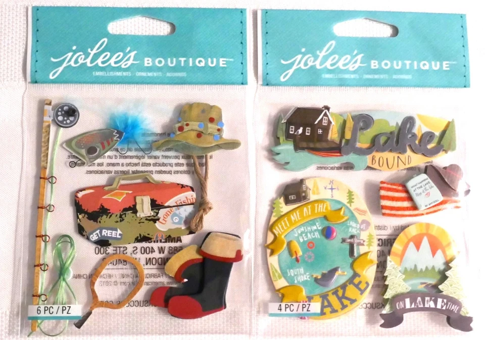 FISHING AT THE LAKE! 2 PACKS BY JOLEE'S BOUTIQUE! 10 PIECES. - Image 1 of 1