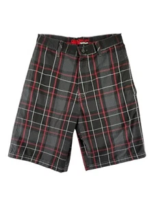 Pantalones cortos Distortion Boy talla 12 negros con cuadros tartán 5 bolsillos - Imagen 1 de 13