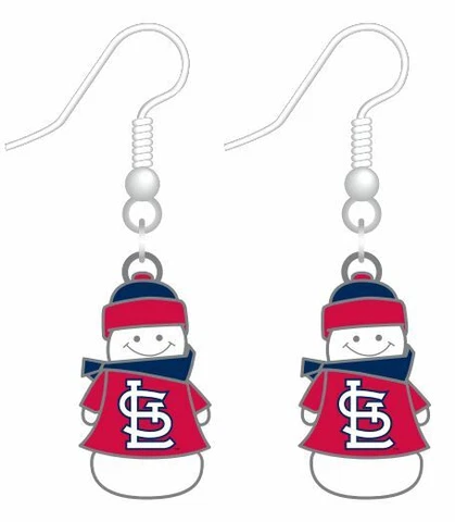 St. Louis Cardinals Baseball Team Logo MLB Snowman Charm Dangle Earrings Set Cover
