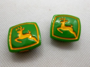 Green Tractor Yellow Deer Shoe Charms for Crocs-2 pieces - Picture 1 of 2