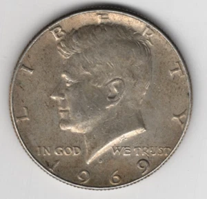 1969 D KENNEDY HALF DOLLAR $.50 COIN 40% SILVER UNITED STATES DENVER MINT USA - Picture 1 of 2
