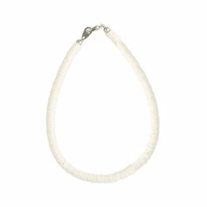 Hawaiian Jewelry Heishi White Maui Hawaii Puka Shell Surfer Anklet Lobster Clasp - Picture 1 of 4