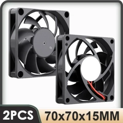 2x Kühlung Lüfter 7015 DC 5V 12V 24V 2Pin PC Computer Gehäuselüfter 70x70x15mm - Bild 1 von 4