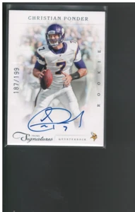 B4466- 2011 Prime Signatures #233 Christian Ponder RC Auto /199 - NM-MT - Picture 1 of 2
