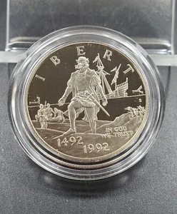 1992 Columbus Commemorative Proof Half Dollar Coin in capsule - Picture 1 of 2