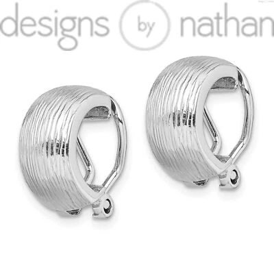 Designs by Nathan | 925 RP Silver | D-C Omega Non-pierced Earrings | 8 x 16mm - Imagem 1 de 4