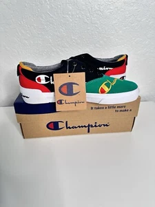 Champion Men's Swipe Colorblock Black & Multi Canvas Shoes Size 7 NEW CP101171Y - Picture 1 of 8