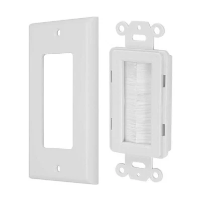 Single Gang Decora Brush with Cover Wall Plate Low Voltage Flush Mount Bracket - Image 1 of 3