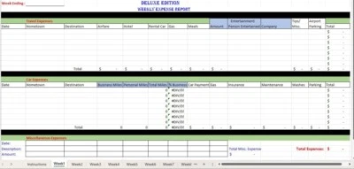 Excel Expense Report Spreadsheet, For PC or Android + FREE Checkbook Register - Image 1 of 4