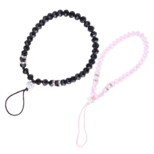 2 Pcs Phone Charms Around Beaded Mobile Phone Lanyard Phone Keyring - Zdjęcie 1 z 12