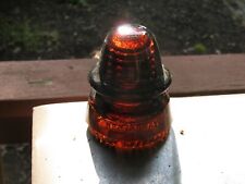 Beautiful Blazing Reddish Amber CD 162 Hemingray 19 SDP Glass Signal Insulator