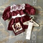 American Girl Doll Samantha Christmas Party Dress Cranberry Red Bow Hanger Tag