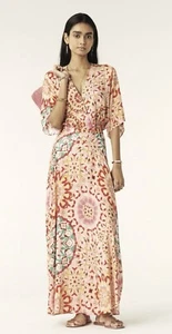 NEW Ba&sh Women's Maxi Dress Wrap Over Licia Rose Pink Multi Size XL $420 - Picture 1 of 23