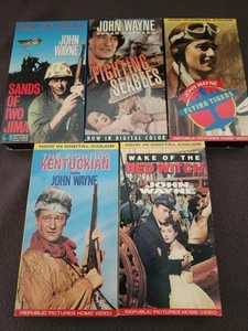 5 VHS Tapes Of John Wayne In Some Of His Best Roles - Picture 1 of 2