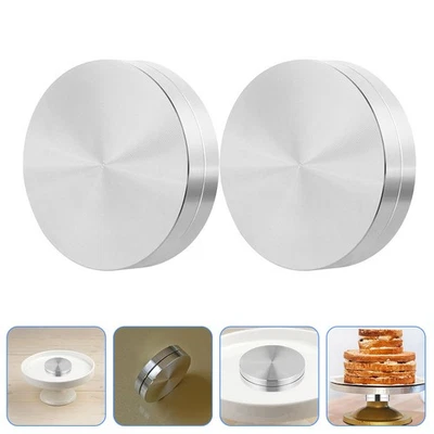2pcs Table Turntable Bearings Baking Tray Axle Rotating Cake Stand Bases - Image 1 of 4