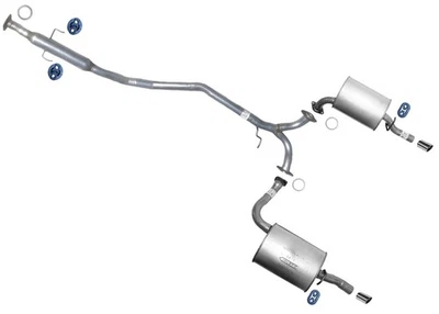 Exhaust System Resonator Dual Mufflers For Mazda 6 03-08 2.3L FWD Natural Aspir - Image 1 of 4