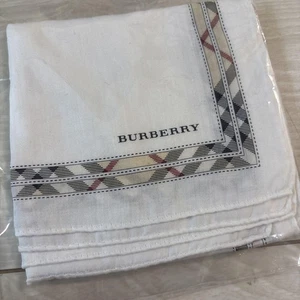 BURBERRY Cotton Handkerchief Check White - Picture 1 of 1