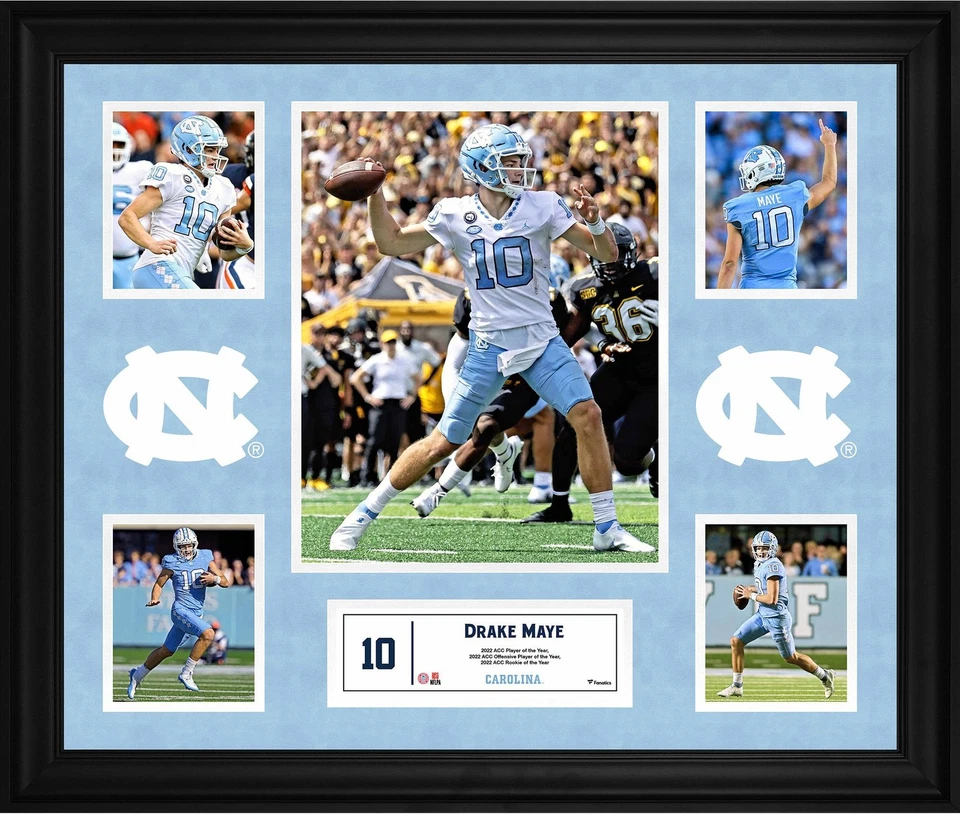 Drake Maye North Carolina Tar Heels Framed 5-Photo Collage - Image 1 of 1