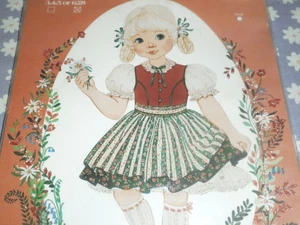 LITTLE DARLINGS ENCHANTED FOREST # 122 DRESS JUMPER APRON PATTERN-UNCUT-6-7-8 - Picture 1 of 3