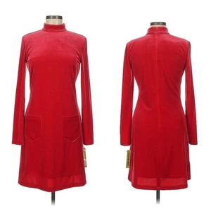 Abito Gianni Bini $149 Paul Velluto Cambio Rosso Fuoco Elasticizzato Nuovo con etichette Taglia 6 - Foto 1 di 11