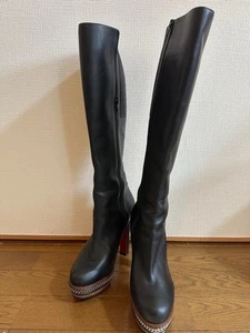 CHRISTIAN LOUBOUTIN Botas Largas Talla EU 37.5 US 6.5 Negras Mujer - Imagen 1 de 4