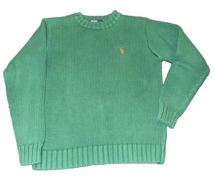 Vintage Polo Ralph Lauren Pullover Jugend Gr. Medium (10) Preppy Pony Grün Strick - Bild 1 von 8