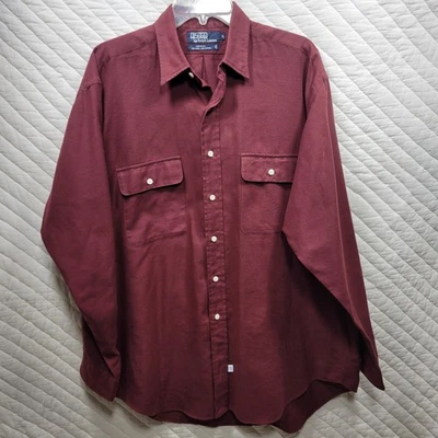 Vintage Polo Ralph Lauren Military Field Shirt Wool Red Large Made In USA - Image 1 of 4