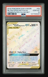 PSA 10 Moltres & Zapdos & Articuno GX (Secret) 69/68 Hidden Fates Rainbow Holo - Picture 1 of 2