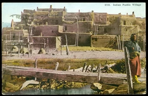 INDIAN PEUBLO VILLAGE POSTCARD - Picture 1 of 1