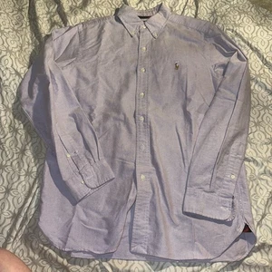 Ralph Lauren Button Up Shirt Mens Medium Check Purple  Long Sleeve Classic Fit - Picture 1 of 6
