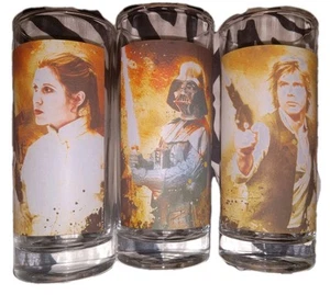 Star Wars 3 Drinking Glasses Set Multicolor Collector 10oz. 2011 - Picture 1 of 2