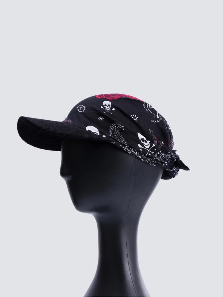 Corduroy Brim Bandana Hat – Handmade Cotton Brimmed Headwear, Unisex, Trendy - Image 1 of 4