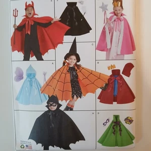 Simplicity 8729 Childs Cape Costumes Bat Magician Fairy Dress-Up 3-8 Sewing - Picture 1 of 5