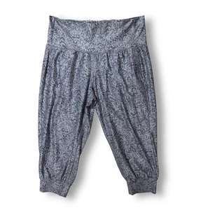 Athleta Salutation Jogger Sz 2X Printed Crop Purple Activewear Gym Athleisure - Picture 1 of 12