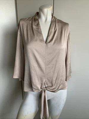 Joseph Ribkoff Mujer Talla 14 Beige Cuello en V Jersey Manga 3/4 Blusa Foto 1 de 4